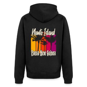 Coucher de soleil vintage sur l’île de Nemto - Veste à capuche bio Premium Unisexe - noir - Dos - Nico (187cm)