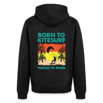 Kitesurfer Kitesurfing Kiteboard Kiter Kiten Bar - Unisex Premium Organic Zip Hoodie - black - Back - Nico (187cm)