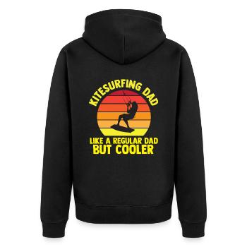Kite Kitesurfen Kiteboard - Unisex Premium Bio Zip Hoodie - Schwarz - Hinten - Nico (187cm)