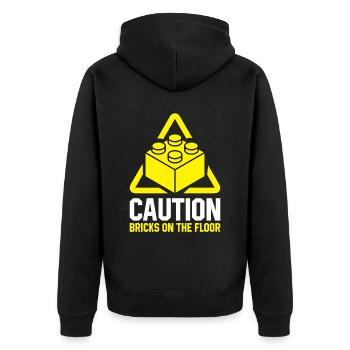 Clamping Stones Blocks Building Blocks Kita Gift - Unisex Premium Organic Zip Hoodie - black - Back - Nico (187cm)