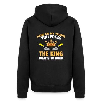Mason's Work Saying - Unisex Premium Organic Zip Hoodie - black - Back - Nico (187cm)