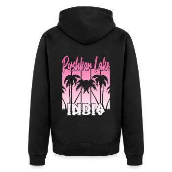 Pushkar Lake India Sonnenuntergang - Unisex Premium Bio Zip Hoodie - Schwarz - Hinten - Nico (187cm)
