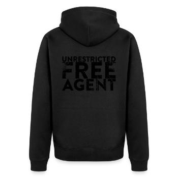 Unrestricted Free Agent for Divorce - Unisex Premium Organic Zip Hoodie - black - Back - Nico (187cm)