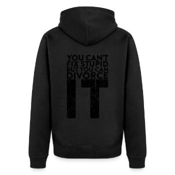 Vous ne pouvez pas réparer la stupidité, mais vous pouvez - Veste à capuche bio Premium Unisexe - noir - Dos - Nico (187cm)