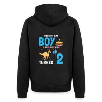 Parasaurolophus Kids Design Dinosaurs - Unisex Premium Organic Zip Hoodie - black - Back - Nico (187cm)