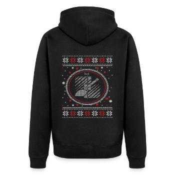 Ugly Fliesenleger Motiv Weihnachten Heilig Abend - Unisex Premium Bio Zip Hoodie - Schwarz - Hinten - Nico (187cm)