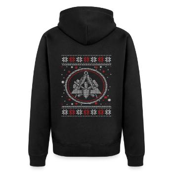 Ugly Maurer Motif Noël Réveillon de Noël - Veste à capuche bio Premium Unisexe - noir - Dos - Nico (187cm)