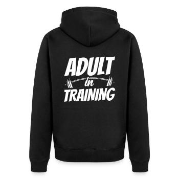 Adulte en éducation Anniversaire d’adulte - Veste à capuche bio Premium Unisexe - noir - Dos - Nico (187cm)
