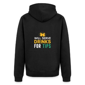 Barman Gift Mixologist Saying Bar - Veste à capuche bio Premium Unisexe - noir - Dos - Nico (187cm)