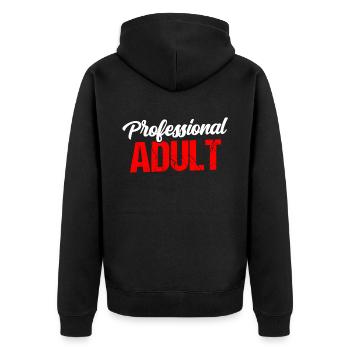 Anniversaire professionnel adulte adulte - Veste à capuche bio Premium Unisexe - noir - Dos - Nico (187cm)