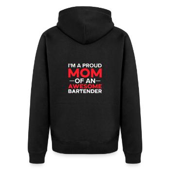 Barkeeper Geschenk Mixologist Spruch Bar - Unisex Premium Bio Zip Hoodie - Schwarz - Hinten - Nico (187cm)