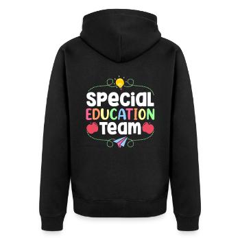 Équipe d’éducation de l’enfance en difficulté Profession Enseignant en éducation de l’enfance en difficulté - Veste à capuche bio Premium Unisexe - noir - Dos - Nico (187cm)