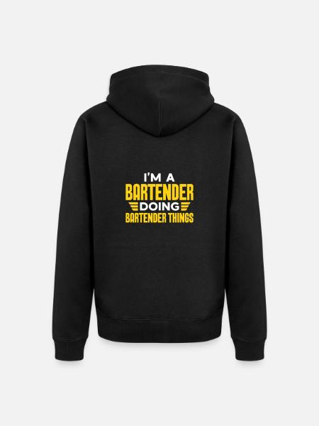 Bartender Gift Mixologist Saying Bar - Unisex Premium Organic Zip Hoodie - black