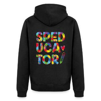 Speducator Enseignant en éducation spécialisée En éducation spécialisée - Veste à capuche bio Premium Unisexe - noir - Dos - Nico (187cm)