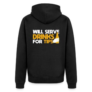 Bartender Gift Mixologist Saying Bar - Unisex Premium Organic Zip Hoodie - black - Back - Nico (187cm)