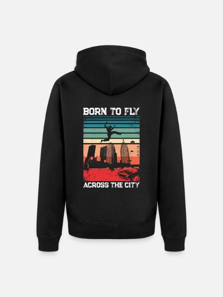 Parkour Free Running Traceur - Unisex Premium Organic Zip Hoodie - black
