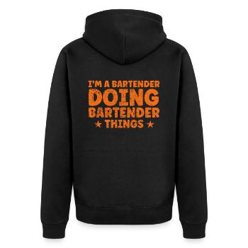 Barman Gift Mixologist Saying Bar - Veste à capuche bio Premium Unisexe - noir - Dos - Nico (187cm)