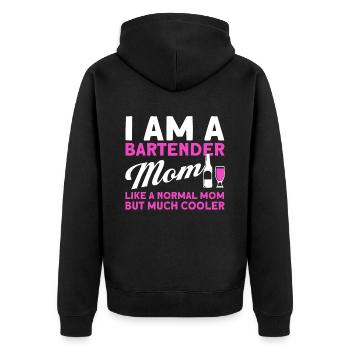 Barkeeper Geschenk Mixologist Spruch Bar - Unisex Premium Bio Zip Hoodie - Schwarz - Hinten - Nico (187cm)