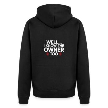 Barkeeper Geschenk Mixologist Spruch Bar - Unisex Premium Bio Zip Hoodie - Schwarz - Hinten - Nico (187cm)