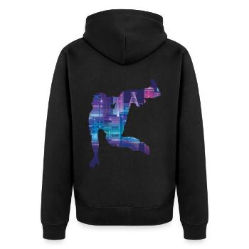 Parkour Free Running Traceur - Unisex Premium Organic Zip Hoodie - black - Back - Nico (187cm)