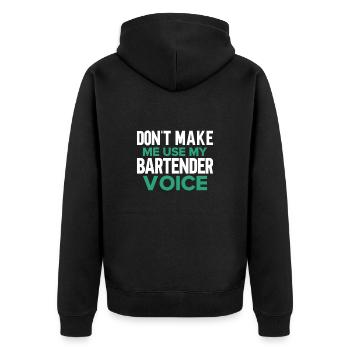 Barman Gift Mixologist Saying Bar - Veste à capuche bio Premium Unisexe - noir - Dos - Nico (187cm)