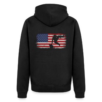 Parkour Free Running Traceur - Unisex Premium Organic Zip Hoodie - black - Back - Nico (187cm)