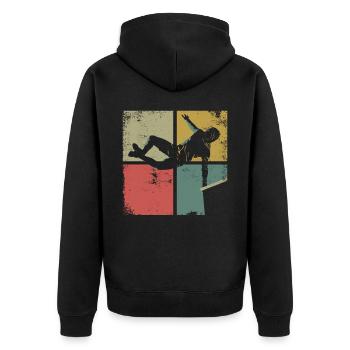 Parkour Free Running Traceur Retro - Veste à capuche bio Premium Unisexe - noir - Dos - Nico (187cm)