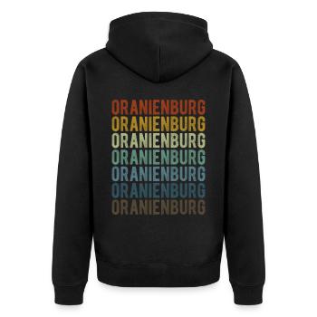Oranienburg Stadt Retro Vintage - Unisex Premium Bio Zip Hoodie - Schwarz - Hinten - Nico (187cm)