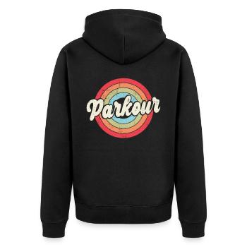 Parkour Free Running Traceur Retro - Veste à capuche bio Premium Unisexe - noir - Dos - Nico (187cm)