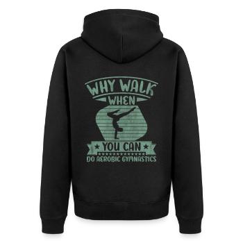 Acrobatic Gymnastics Sport Strength - Unisex Premium Bio Zip Hoodie - Schwarz - Hinten - Nico (187cm)
