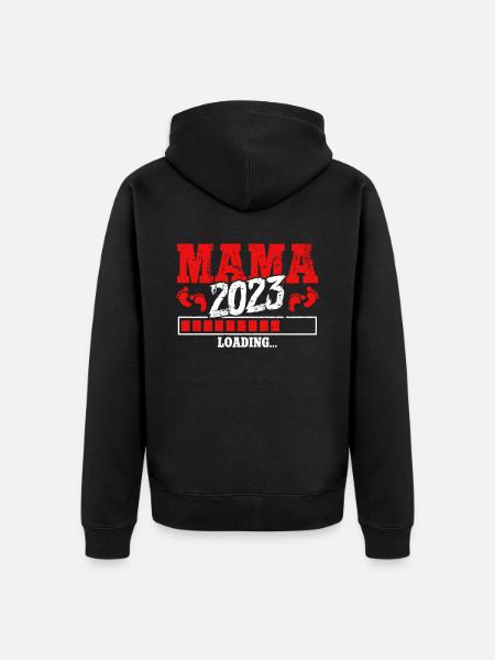 Mom-to-be 2023 Loading - Unisex Premium Organic Zip Hoodie - black