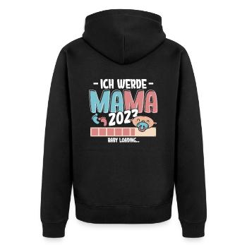 I'm going to be Mom 2023 Loading - Unisex Premium Organic Zip Hoodie - black - Back - Nico (187cm)