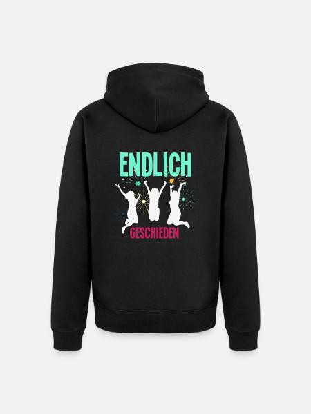 Endlich Geschieden Scheidungsparty - Unisex Premium Bio Zip Hoodie - Schwarz