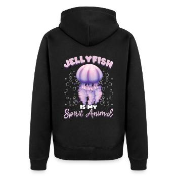 La méduse est mon animal d’âme - Veste à capuche bio Premium Unisexe - noir - Dos - Nico (187cm)