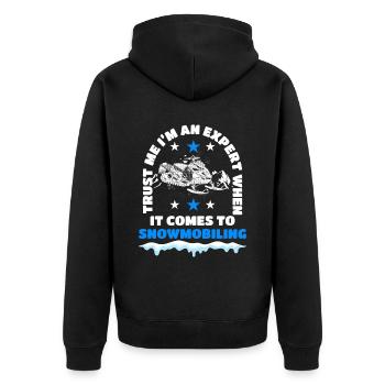 Snowmobile Snow lovers Winter sports Schneemobi - Unisex Premium Organic Zip Hoodie - black - Back - Nico (187cm)