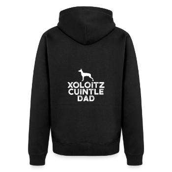 Xoloitzcuintle Papa - Unisex Premium Organic Zip Hoodie - black - Back - Nico (187cm)