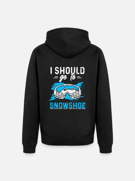 Snowshoeing Lovers Snow hikers Snow - Unisex Premium Organic Zip Hoodie - black