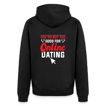 Match Valentine Boyfriend Girlfriend - Unisex Premium Organic Zip Hoodie - black - Back - Nico (187cm)