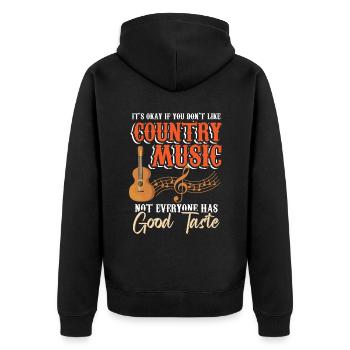 Gitarre Folk Songs Western Musik Fan - Unisex Premium Bio Zip Hoodie - Schwarz - Hinten - Nico (187cm)