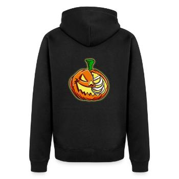 Demi citrouille Moitié squelette - Veste à capuche bio Premium Unisexe - noir - Dos - Nico (187cm)