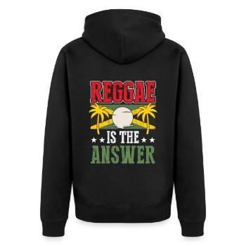 Rasta Punk Rap Rastafarian Jamaican - Unisex Premium Organic Zip Hoodie - black - Back - Nico (187cm)