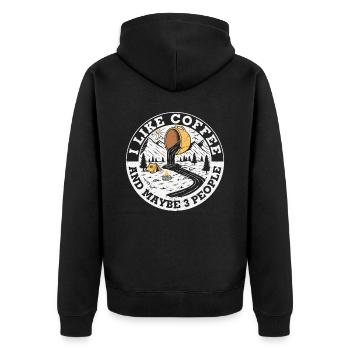 J’aime le café et peut-être 3 personnes - Veste à capuche bio Premium Unisexe - noir - Dos - Nico (187cm)