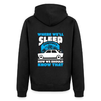 Travel Road Trip Car - Unisex Premium Organic Zip Hoodie - black - Back - Nico (187cm)