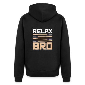 Kendo Relax Frère Aïkido - Veste à capuche bio Premium Unisexe - noir - Dos - Nico (187cm)