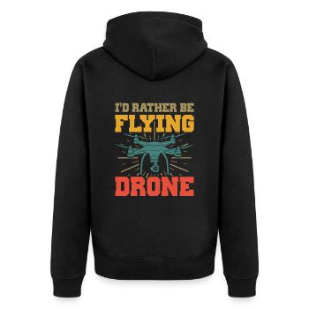 Quadcopter Drone Race RC Airplane Pilot - Unisex Premium Organic Zip Hoodie - black - Back - Nico (187cm)