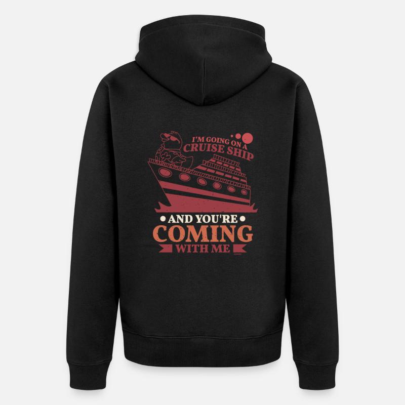 ich mache eine Kreuzfahrt - Unisex Premium Bio Zip Hoodie - Schwarz