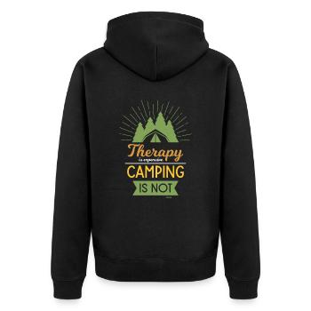 La thérapie coûte cher Le camping n’est pas - Veste à capuche bio Premium Unisexe - noir - Dos - Nico (187cm)