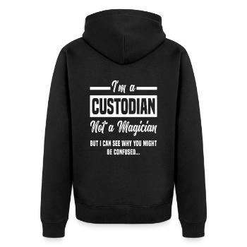 Dicton magicien gardien d’école - Veste à capuche bio Premium Unisexe - noir - Dos - Nico (187cm)