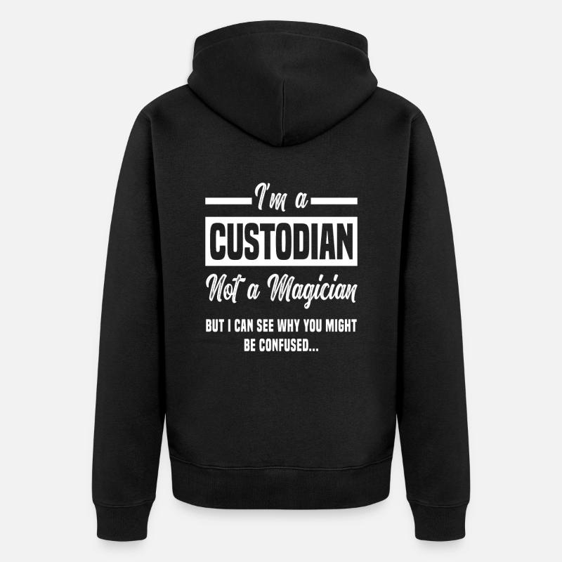 Dicton magicien gardien d’école - Veste à capuche bio Premium Unisexe - noir