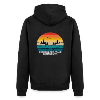 Gooseberry Falls Minnesota - Unisex Premium Bio Zip Hoodie - Schwarz - Hinten - Nico (187cm)